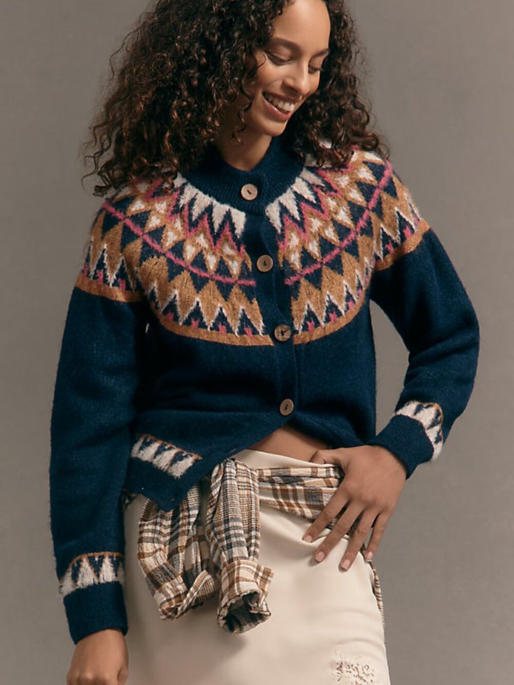 PILCRO  fairisle cardigan sweater